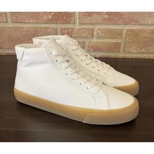 Madewell Sidewalk High Top Sneakers Canvas White Size W 8.5 M 7 New